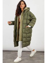 Cool and sexy Płaszcz pikowany w kolorze zielonym rozmiar: onesize. Zielone płaszcze Cool and sexy, bez wzorów, bez kaptura. Za 184.46 zł.