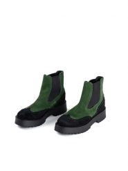 Anna Morellini Skórzane sztyblety "Bridianda" w kolorze zielono-czarnym rozmiar: 41. Czarne buty sportowe lifestyle Anna Morellini, bez wzorów, sportowe, bez zapięcia. Za 359.32 zł.