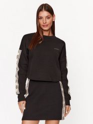 Guess Bluza V3BQ16 KB3P2 Czarny Regular Fit. Czarne bluzy Guess, s, z aplikacjami, z bawełny, bez kaptura. Za 209.99 zł.