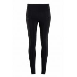 Damskie legginsy jeździeckie z pełną przyczepnością i kryształową kieszenią Mont. Czarne legginsy MONTAR, bez wzorów, z elastanu, biznesowe. Za 444.00 zł.
