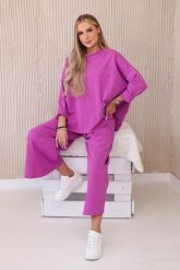 Komplet new punto bluza + spodnie fioletowy. Fioletowe bluzy KESI, l, bez wzorów, z bawełny, bez kaptura. Za 347.13 zł.