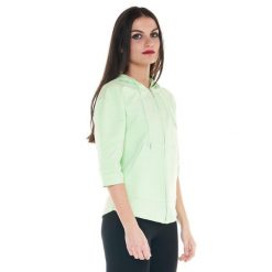 Bluza ciepła z bawełna z kaptur na co dzień. Zielone bluzy z kapturem LEONE 1947 APPAREL, bez wzorów, z bawełny, bez kaptura, na fitness i siłownię. Za 164.19 zł.