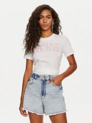 Versace Jeans Couture T-Shirt 76HAHG03 Biały Regular Fit. Białe t-shirty Versace Jeans Couture, xl, bez wzorów, z bawełny, bez kołnierzyka, bez ramiączek. Za 549.99 zł.