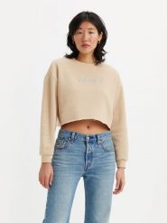 Levi´s Bluza w kolorze beżowym rozmiar: XS. Brązowe bluzy s, bez wzorów, bez kaptura. Za 97.05 zł.