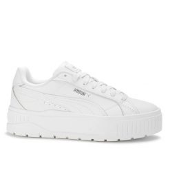 Buty damskie sportowe platformy skóra Puma KARMEN II. Białe buty treningowe Puma, bez wzorów, z jeansu, bez zapięcia, trekkingowe. Za 189.00 zł.