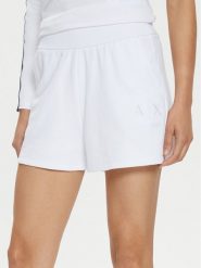 Armani Exchange Szorty sportowe 3DYS71 YJFDZ 1000 Biały Regular Fit. Białe szorty sportowe Armani Exchange, bez wzorów, z bawełny. Za 319.99 zł.