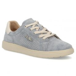 Skórzane półbuty damskie niebieskie Filippo DP6738. Niebieskie półbuty wsuwane Filippo, bez wzorów, ze skóry, sportowe, bez obcasa. Za 189.99 zł.