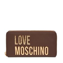Portfel LOVE MOSCHINO. Brązowe portfele Love Moschino, bez wzorów. Za 489.99 zł.