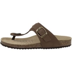 Sandały damskie Geox Brionia. Czarne sandały Geox, bez wzorów, z gumy, eleganckie, bez obcasa, bez zapięcia. Za 382.40 zł.
