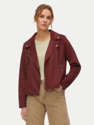 Vero Moda Kurtka z imitacji skóry Jose 10300938 Bordowy Regular Fit. Czerwone kurtki Vero Moda, s, bez wzorów, ze skóry, bez kaptura. Za 239.99 zł.