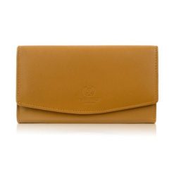 Portfel damski skórzany duży RFID żółty pojemny Paolo Peruzzi SL-11-MNG. Żółte portfele bez wzorów, ze skóry. Za 79.00 zł.