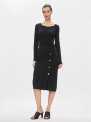 Lauren Ralph Lauren Sukienka dzianinowa 250889290004 Czarny Slim Fit. Czarne sukienki Lauren Ralph Lauren, bez wzorów, z bawełny, bez kołnierzyka, bez ramiączek. Za 489.99 zł.