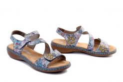 RIEKER 659C7-90 multi, sandały damskie. Sandały Rieker, bez wzorów, bez obcasa, bez zapięcia. Za 299.90 zł.