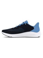 Under Armour Buty "Charged Pursuit 3" w kolorze czarno-niebieskim do biegania rozmiar: 38,5. Czarne buty do biegania Under Armour, bez wzorów, z materiału, bez zapięcia, do biegania. Za 198.10 zł.
