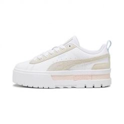 Buty do chodzenia damskie Puma Mayze Mix Wns. Białe buty sportowe lifestyle Puma, bez wzorów, sportowe, bez zapięcia. W wyprzedaży za 249.00 zł.