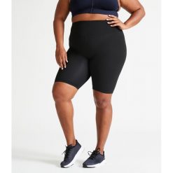 Legginsy fitness damskie Domyos krótkie. Czarne legginsy DOMYOS, bez wzorów, z elastanu, sportowe, krótkie. Za 34.99 zł.