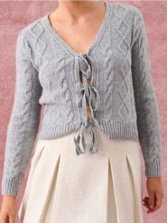 Sweter z wiązaniem - szary. Szare swetry Sinsay, l, bez wzorów, bez ramiączek. Za 69.99 zł.