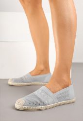 Szare Espadryle na Płaskiej Podeszwie z Perforacją Wessiria. Szare espadryle Born2be, bez wzorów, eleganckie, bez obcasa, na płaskiej podeszwie. W wyprzedaży za 46.74 zł.