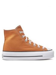 Converse Trampki Chuck Taylor All Star Lift Platform Hi A11537C Pomarańczowy. Brązowe trampki Converse, bez wzorów, z materiału, retro, bez zapięcia. Za 249.99 zł.