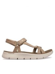 Skechers Sandały GO WALK FLEX SANDAL 141451/TPE Beżowy. Brązowe sandały Skechers, bez wzorów, z materiału, bez obcasa, na płaskiej podeszwie, bez zapięcia. Za 269.99 zł.