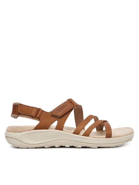 Merrell Sandały Harbor Backstrap J008002 Różowy. Czerwone sandały Merrell, bez wzorów, ze skóry, bez obcasa, na płaskiej podeszwie, bez zapięcia. Za 369.99 zł.