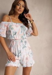 Jasnoniebieski Kombinezon Julen. Niebieskie kombinezony Renee, na co dzień, l, z aplikacjami, bez kołnierzyka, bez ramiączek, mini. W wyprzedaży za 39.99 zł.