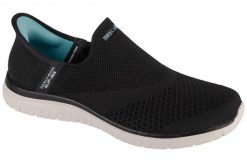 Buty Kobieta Skechers Slipins Virtue Sleek czarny. Czarne buty treningowe Skechers, bez wzorów, z materiału, bez zapięcia. Za 299.99 zł.