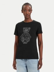 Guess T-Shirt V6GI12 K3325 Czarny Regular Fit. Czarne t-shirty Guess, xl, z aplikacjami, z bawełny, bez kołnierzyka, bez ramiączek. Za 194.99 zł.