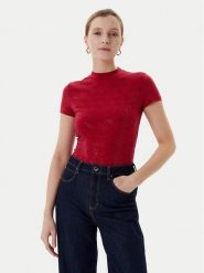 Guess T-Shirt W4BI26 J1314 Bordowy Regular Fit. Czerwone t-shirty Guess, xs, z aplikacjami, z bawełny, bez kołnierzyka, bez ramiączek. Za 169.99 zł.
