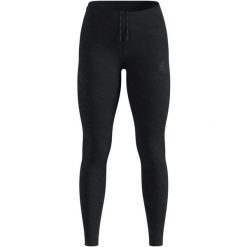 Legginsy do biegania damskie Odlo ZEROWEIGHT PRINT REFLECTIVE. Czarne legginsy ODLO, bez wzorów, z elastanu. Za 499.99 zł.