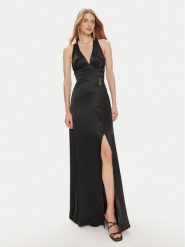 Fracomina Sukienka wieczorowa FQ24SD3024W45101 Czarny Slim Fit. Czarne sukienki Fracomina, xl, bez wzorów, z wiskozy, wizytowe, bez kołnierzyka, bez ramiączek. Za 1,129.00 zł.