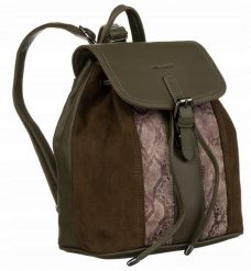 Plecak damski David Jones 6885-2 khaki. Brązowe plecaki David Jones, bez wzorów, ze skóry, bez dodatków. Za 161.49 zł.