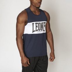 Tank top treningowy LEONE 1947 Shock Boxing. Niebieskie topy LEONE 1947, m, bez wzorów, sportowe, bez kołnierzyka, bez ramiączek. Za 73.99 zł.