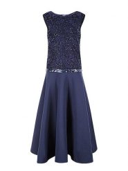 Happy girls by Eisend Sukienka w kolorze granatowym rozmiar: M. Niebieskie sukienki happy girls by Eisend, na co dzień, m, bez wzorów, bez kołnierzyka, bez ramiączek, maxi, proste. Za 161.73 zł.