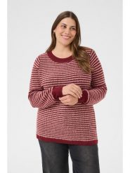 KAFFE curve Sweter w kolorze bordowo-jasnoróżowym rozmiar: M. Czerwone swetry KAFFE curve, m, bez wzorów, bez ramiączek. Za 86.99 zł.