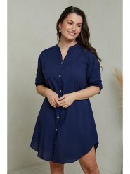 Curvy Lady Sukienka w kolorze granatowym rozmiar: 40/42. Niebieskie sukienki Curvy Lady, na co dzień, bez wzorów, klasyczne, bez kołnierzyka, bez ramiączek, midi, proste. Za 101.23 zł.