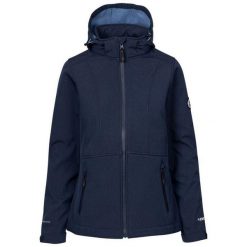 Kurtka Damska Christine DLX Soft Shell. Niebieskie kurtki przejściowe sportowe Trespass, m, bez wzorów, z elastanu, z kapturem, trekkingowe. Za 353.99 zł.
