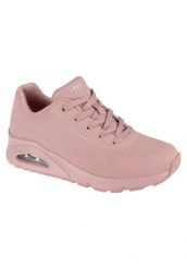 Buty sportowe Sneakersy damskie, Uno-Stand on Air. Czerwone buty treningowe Skechers, bez wzorów, z materiału, przed kostkę, bez zapięcia, trekkingowe. Za 299.99 zł.