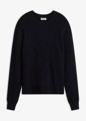 Cienki sweter z mieszanki wiskozy. Białe swetry bonprix, bez wzorów, z wiskozy, bez ramiączek. Za 149.99 zł.