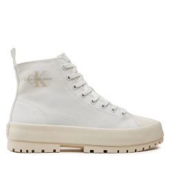 Trampki Calvin Klein Jeans. Białe trampki Calvin Klein Jeans, bez wzorów, z jeansu, bez zapięcia. Za 289.99 zł.