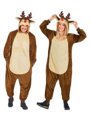 Carnival Party Kombinezon kostiumowy "Reindeer" w kolorze jasnobrązowo-beżowym rozmiar: L/XL. Brązowe kombinezony Carnival Party, l, bez wzorów, bez kołnierzyka, bez ramiączek, krótkie. Za 126.99 zł.