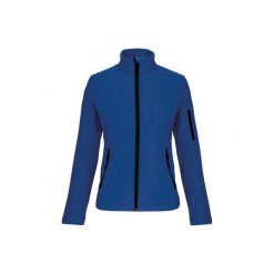 Kurtka damska Kariban Softshell. Niebieskie kurtki przejściowe sportowe KARIBAN, m, bez wzorów, z elastanu, bez kaptura. Za 246.00 zł.