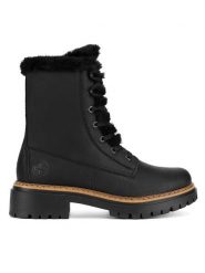 Rieker Botki 72625-00 Czarny. Czarne botki Rieker, bez wzorów, bez obcasa, na płaskiej podeszwie, bez zapięcia. Za 389.99 zł.