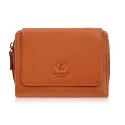Portfel damski skórzany pomarańczowy duży w orientacji poziomej z RFID Paolo Peruzzi SL-07-OR. Brązowe portfele PAOLO PERUZZI, bez wzorów, ze skóry. Za 89.00 zł.
