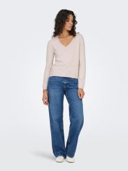 ONLY Sweter w kolorze beżowym rozmiar: XS. Brązowe swetry ONLY, s, bez wzorów, z materiału, bez ramiączek. Za 60.99 zł.