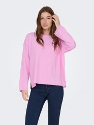 ONLY Sweter w kolorze jasnoróżowym rozmiar: L. Różowe swetry ONLY, l, bez wzorów, z materiału, bez ramiączek. Za 70.90 zł.