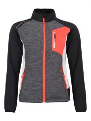 Peak Mountain Kurtka polarowa "Acerin" w kolorze szaro-czarno-pomarańczowym rozmiar: S. Czarne kurtki Peak Mountain, s, bez wzorów, z polaru, bez kaptura. Za 190.97 zł.