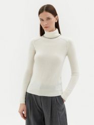 Motivi Golf M5946000944N Biały Slim Fit. Białe swetry Motivi, m, bez wzorów, z kaszmiru, bez ramiączek. Za 259.99 zł.