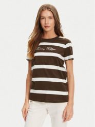 Tommy Hilfiger T-Shirt Script WW0WW45746 Brązowy Regular Fit. Brązowe t-shirty Tommy Hilfiger, m, bez wzorów, z bawełny, bez kołnierzyka, bez ramiączek. Za 139.99 zł.