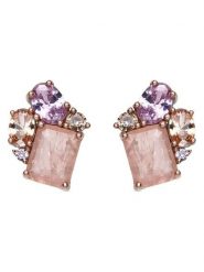 Luxenter Kolczyki-wkrętki z kwarcem i cyrkoniami rozmiar: onesize. Szare kolczyki Luxenter, z cyrkonią, srebrne. Za 173.99 zł.